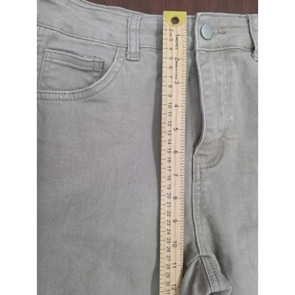 Flamingals Womens Tan Barrel Leg Wide Leg Faded Wash Cotton Stretch Large - Picture 7 of 9